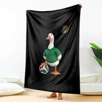 Merlin the Duck Soccer Player Mexico Fans Throw Blanket Mexican Sports Futbol Lovers Viral Animal in Green Jersey Graphic