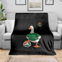 Merlin the Duck Soccer Player Mexico Fans Throw Blanket Mexican Sports Futbol Lovers Viral Animal in Green Jersey Graphic