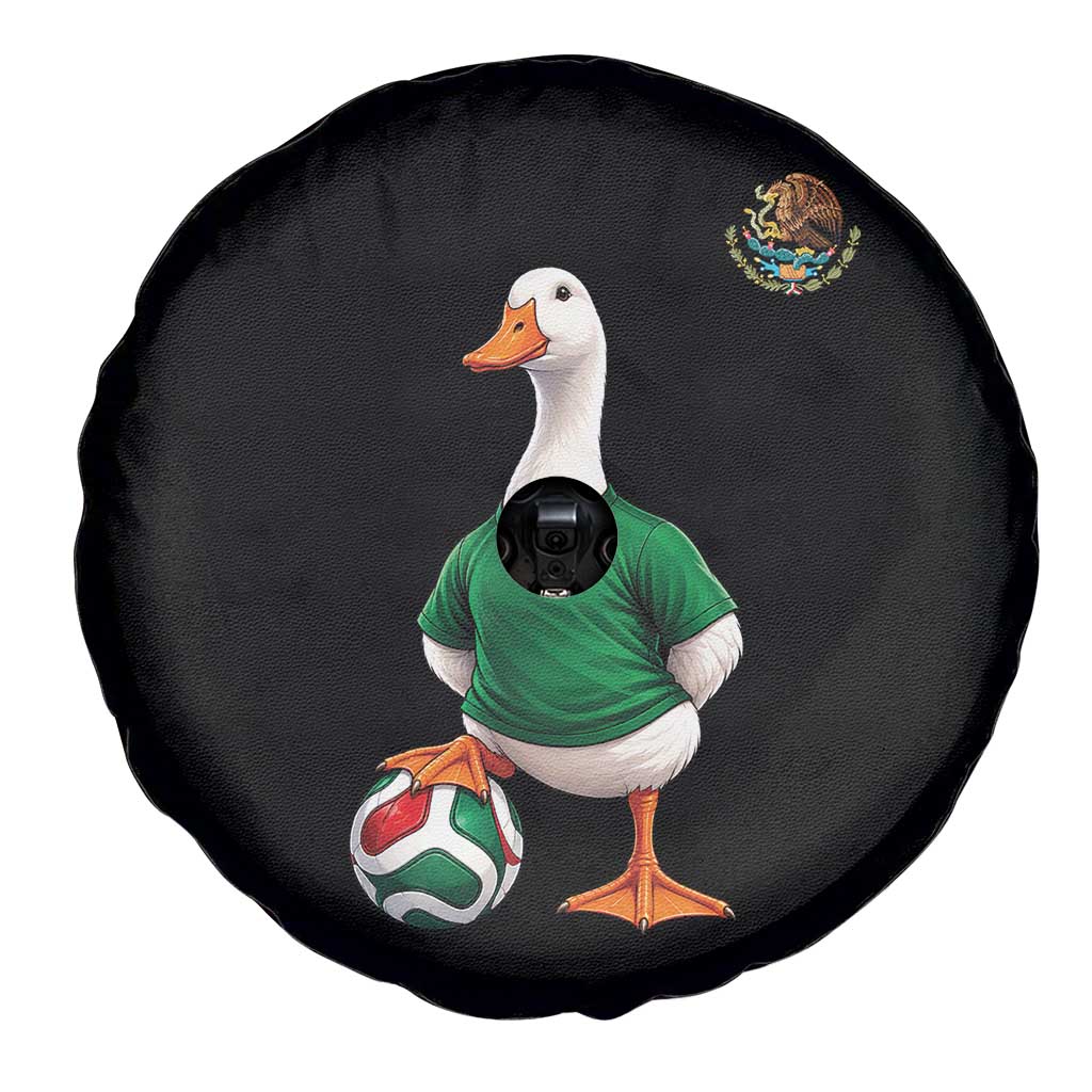 Merlin the Duck Soccer Player Mexico Fans Spare Tire Cover Mexican Sports Futbol Lovers Viral Animal in Green Jersey Graphic