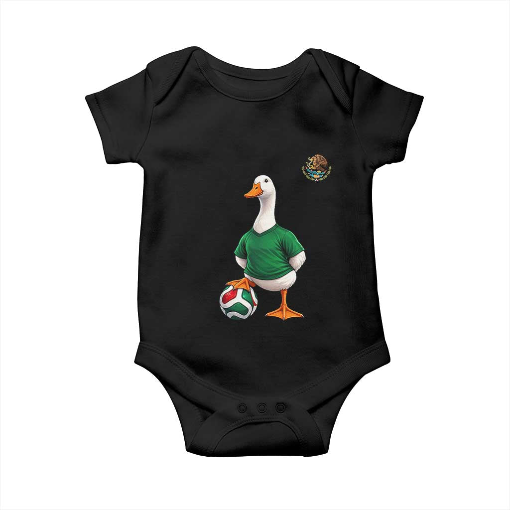 Merlin the Duck Soccer Player Mexico Fans Baby Onesie Mexican Sports Futbol Lovers Viral Animal in Green Jersey Graphic