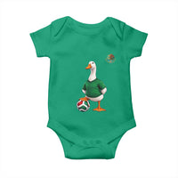 Merlin the Duck Soccer Player Mexico Fans Baby Onesie Mexican Sports Futbol Lovers Viral Animal in Green Jersey Graphic