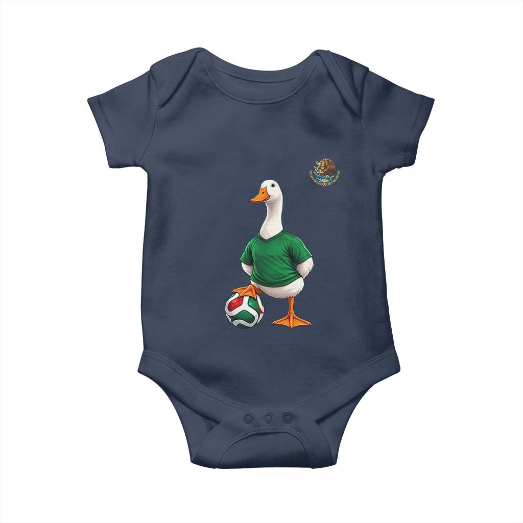 Merlin the Duck Soccer Player Mexico Fans Baby Onesie Mexican Sports Futbol Lovers Viral Animal in Green Jersey Graphic
