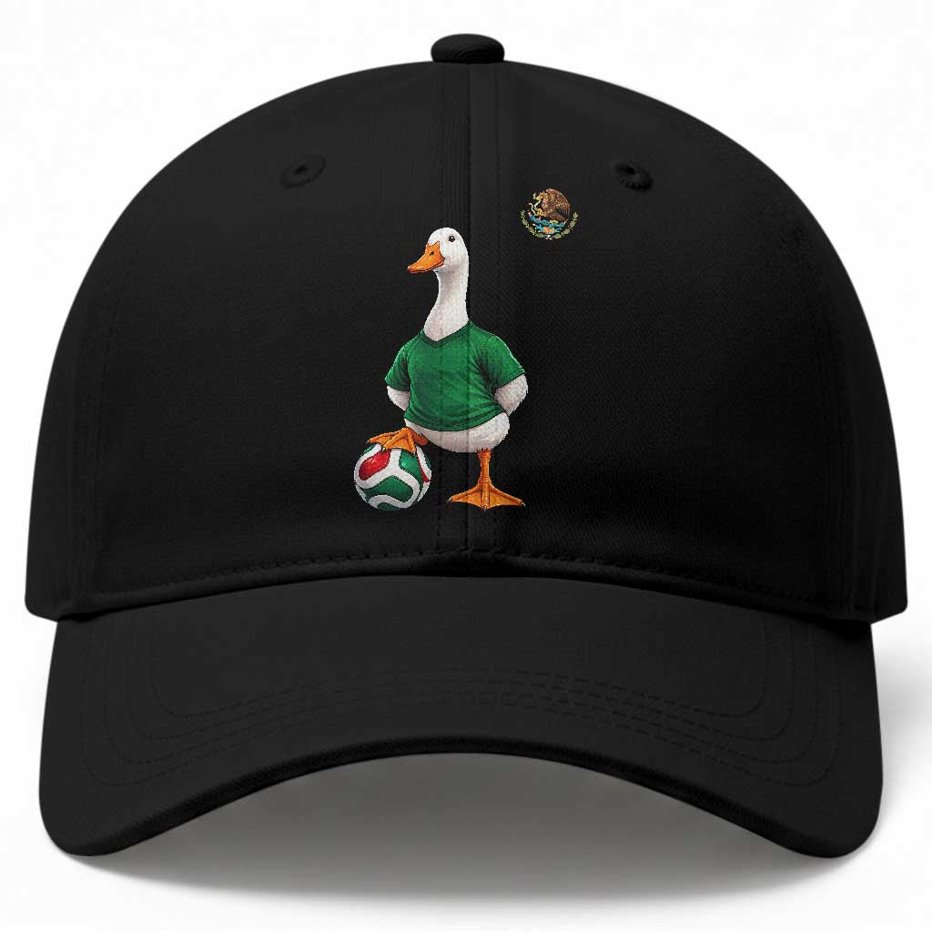 Merlin the Duck Soccer Player Mexico Fans Baseball Cap Mexican Sports Futbol Lovers Viral Animal in Green Jersey Graphic