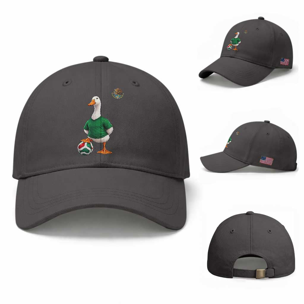 Merlin the Duck Soccer Player Mexico Fans Baseball Cap Mexican Sports Futbol Lovers Viral Animal in Green Jersey Graphic