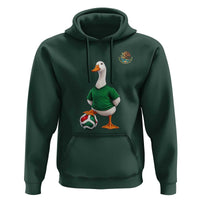 Merlin the Duck Soccer Player Mexico Fans Hoodie Mexican Sports Futbol Lovers Viral Animal in Green Jersey Graphic
