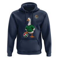 Merlin the Duck Soccer Player Mexico Fans Hoodie Mexican Sports Futbol Lovers Viral Animal in Green Jersey Graphic