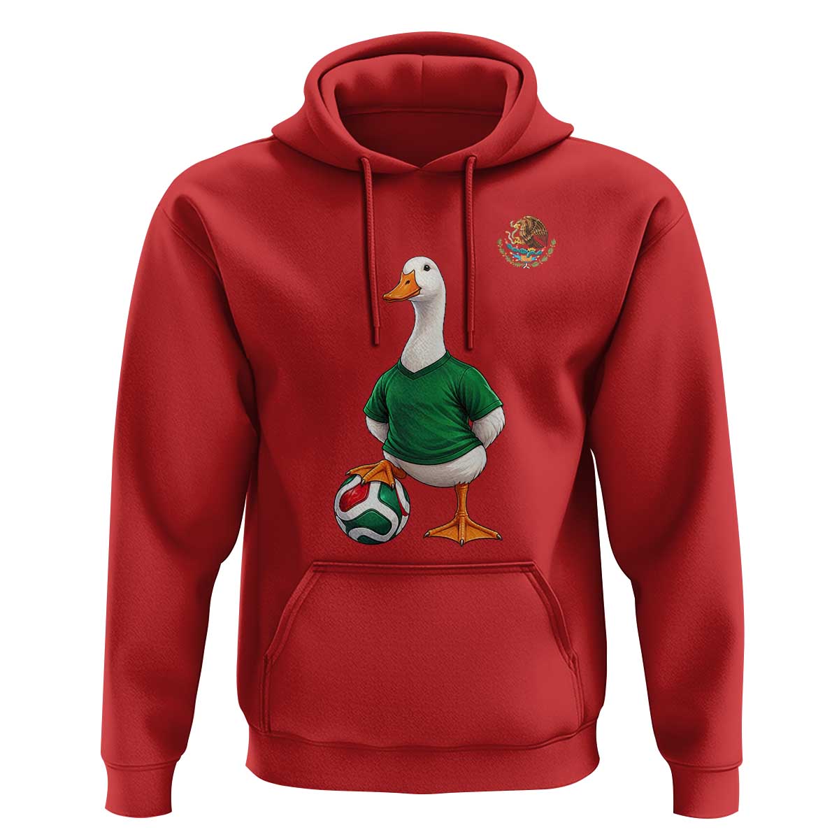 Merlin the Duck Soccer Player Mexico Fans Hoodie Mexican Sports Futbol Lovers Viral Animal in Green Jersey Graphic