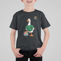 Merlin the Duck Soccer Player Mexico Fans T Shirt For Kid Mexican Sports Futbol Lovers Viral Animal in Green Jersey Graphic