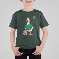 Merlin the Duck Soccer Player Mexico Fans T Shirt For Kid Mexican Sports Futbol Lovers Viral Animal in Green Jersey Graphic
