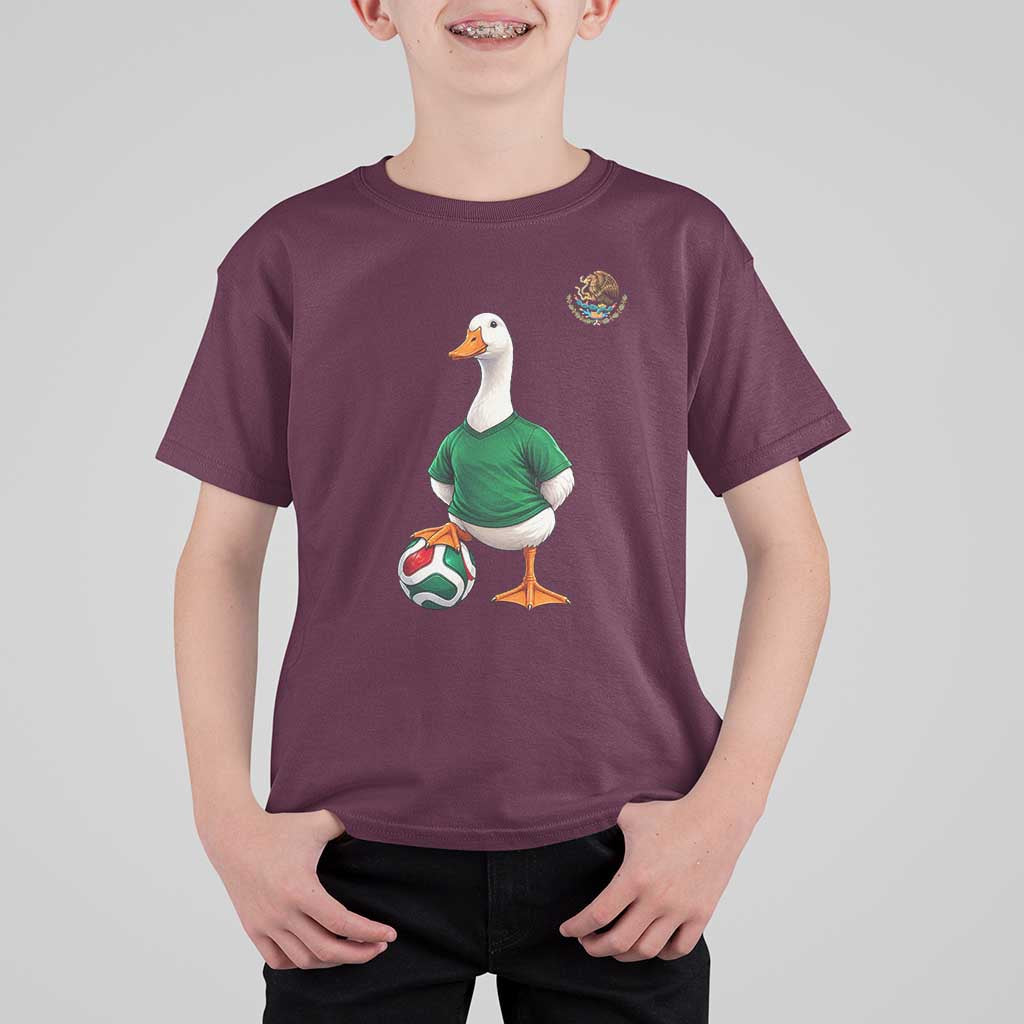 Merlin the Duck Soccer Player Mexico Fans T Shirt For Kid Mexican Sports Futbol Lovers Viral Animal in Green Jersey Graphic