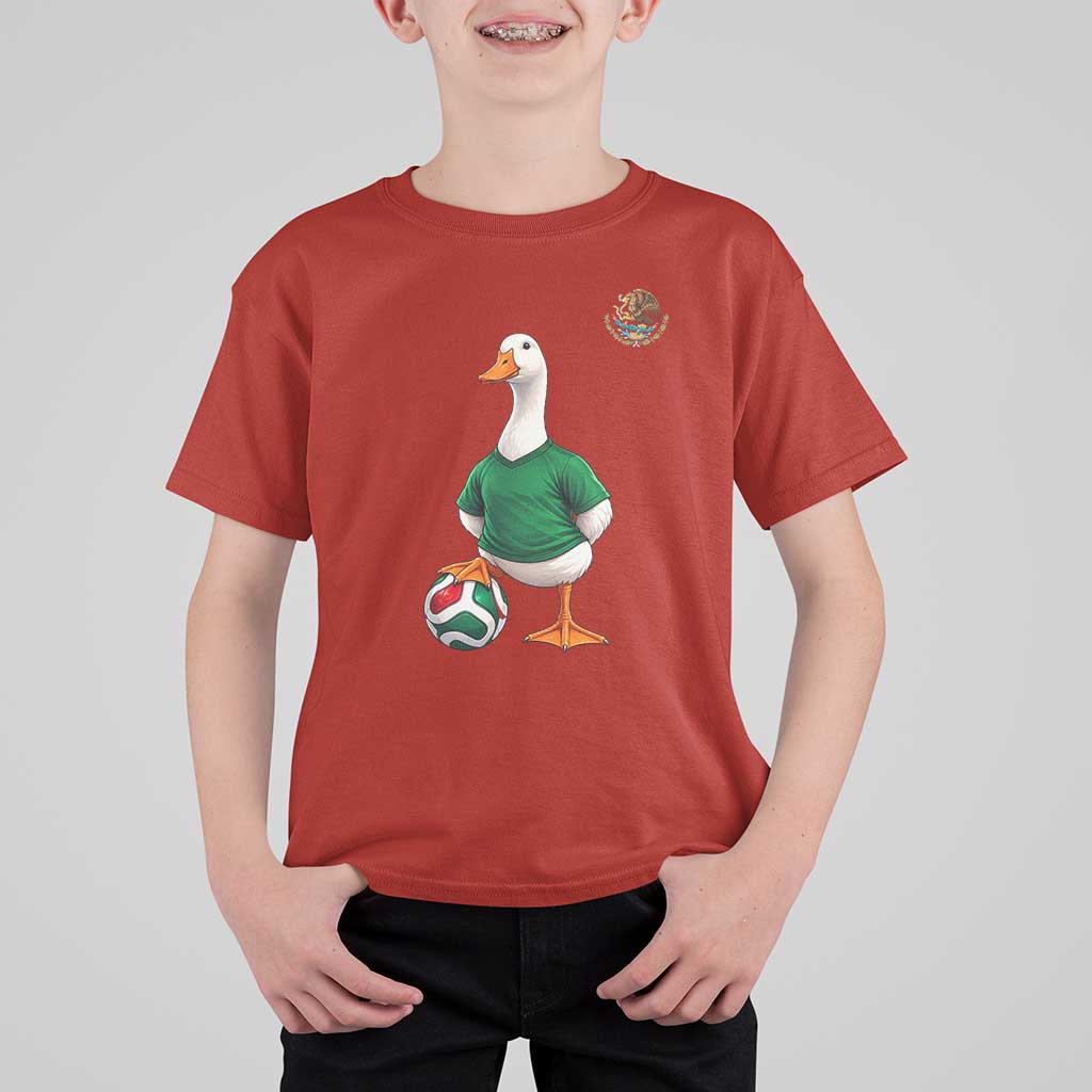 Merlin the Duck Soccer Player Mexico Fans T Shirt For Kid Mexican Sports Futbol Lovers Viral Animal in Green Jersey Graphic