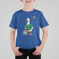 Merlin the Duck Soccer Player Mexico Fans T Shirt For Kid Mexican Sports Futbol Lovers Viral Animal in Green Jersey Graphic