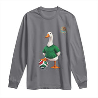 Merlin the Duck Soccer Player Mexico Fans Long Sleeve Shirt Mexican Sports Futbol Lovers Viral Animal in Green Jersey Graphic