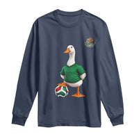 Merlin the Duck Soccer Player Mexico Fans Long Sleeve Shirt Mexican Sports Futbol Lovers Viral Animal in Green Jersey Graphic