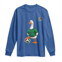Merlin the Duck Soccer Player Mexico Fans Long Sleeve Shirt Mexican Sports Futbol Lovers Viral Animal in Green Jersey Graphic