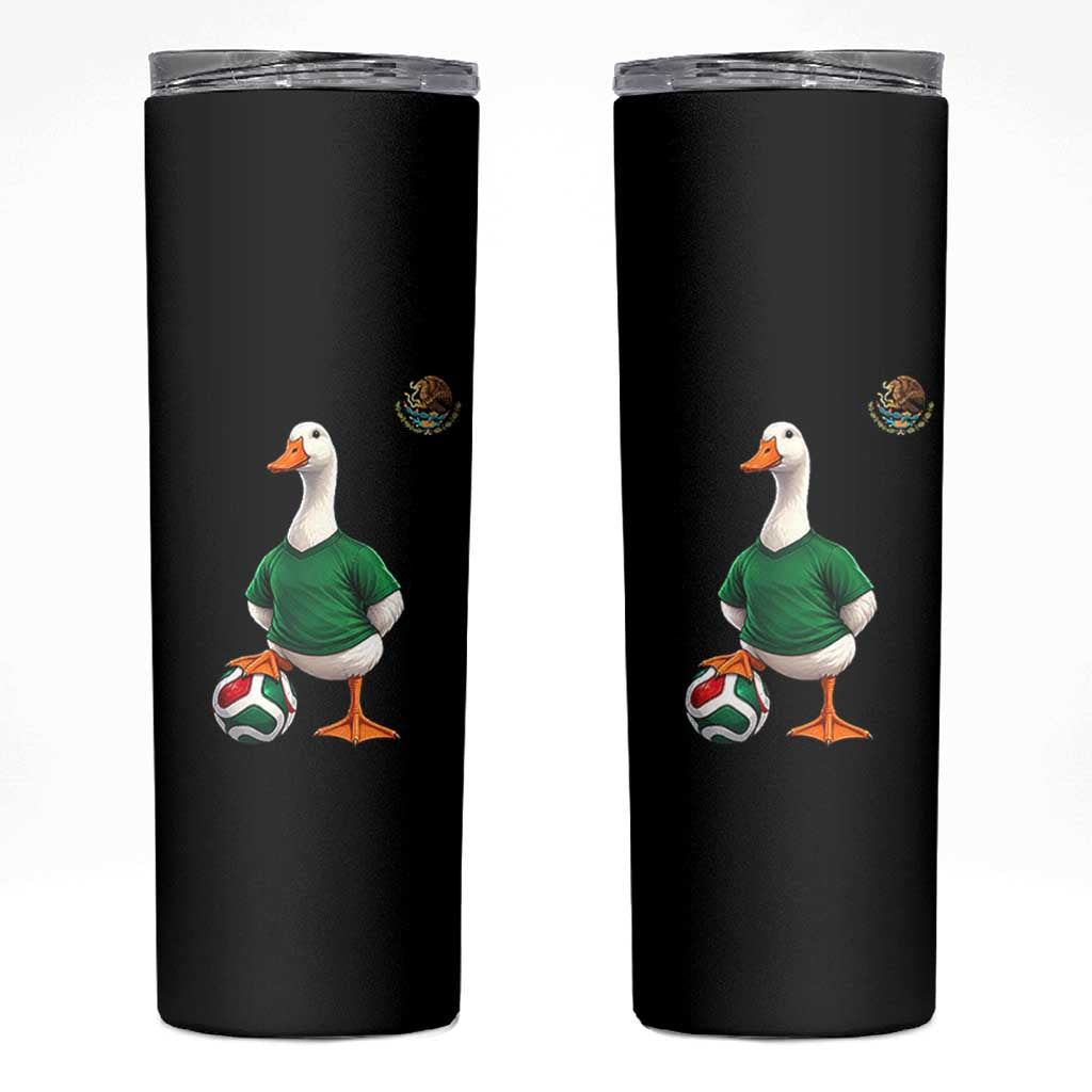 Merlin the Duck Soccer Player Mexico Fans Skinny Tumbler Mexican Sports Futbol Lovers Viral Animal in Green Jersey Graphic
