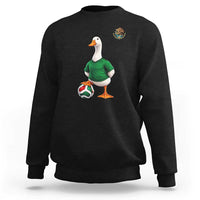 Merlin the Duck Soccer Player Mexico Fans Sweatshirt Mexican Sports Futbol Lovers Viral Animal in Green Jersey Graphic