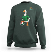 Merlin the Duck Soccer Player Mexico Fans Sweatshirt Mexican Sports Futbol Lovers Viral Animal in Green Jersey Graphic