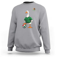 Merlin the Duck Soccer Player Mexico Fans Sweatshirt Mexican Sports Futbol Lovers Viral Animal in Green Jersey Graphic