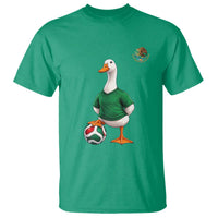 Merlin the Duck Soccer Player Mexico Fans T Shirt Mexican Sports Futbol Lovers Viral Animal in Green Jersey Graphic