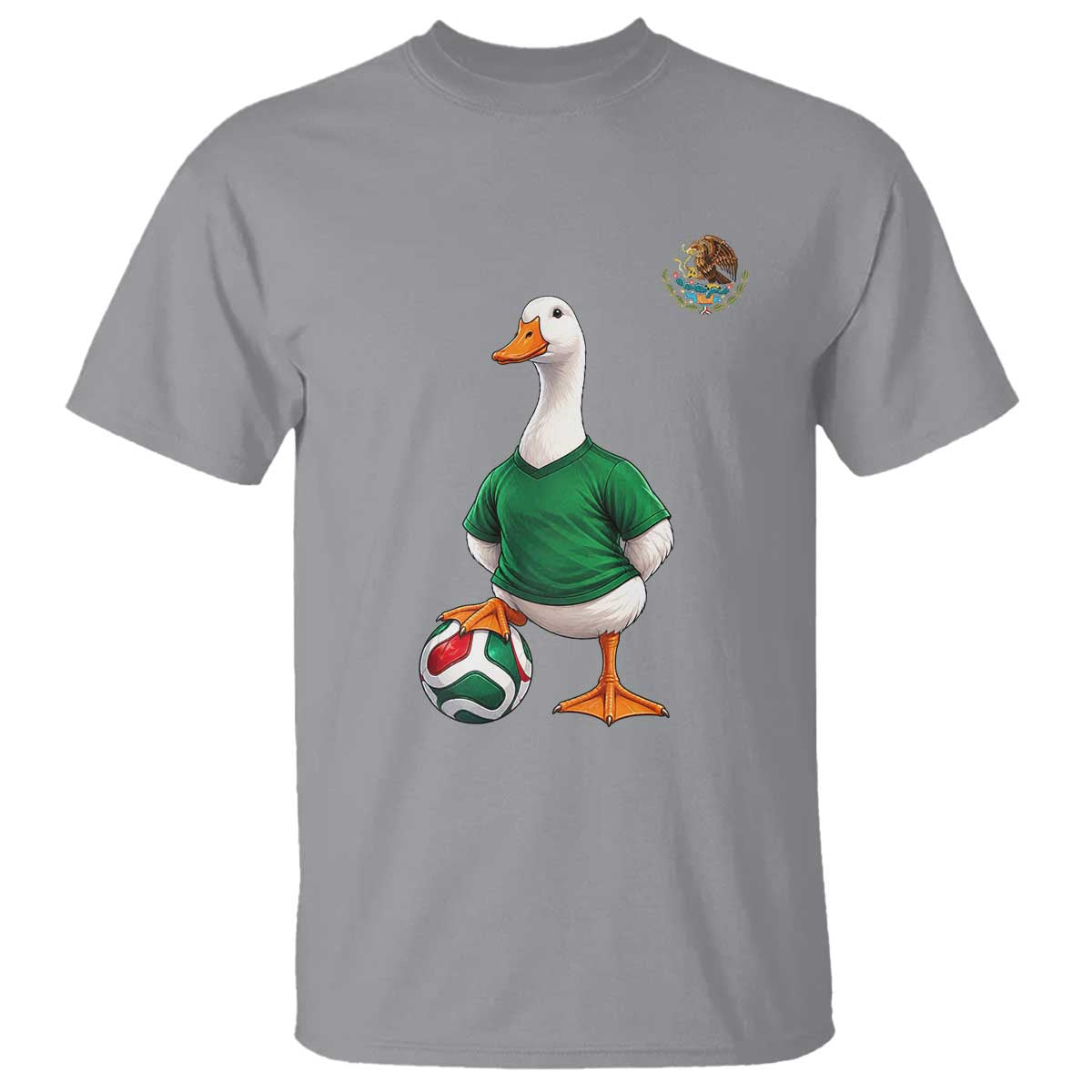 Merlin the Duck Soccer Player Mexico Fans T Shirt Mexican Sports Futbol Lovers Viral Animal in Green Jersey Graphic