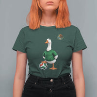 Merlin the Duck Soccer Player Mexico Fans T Shirt For Women Mexican Sports Futbol Lovers Viral Animal in Green Jersey Graphic
