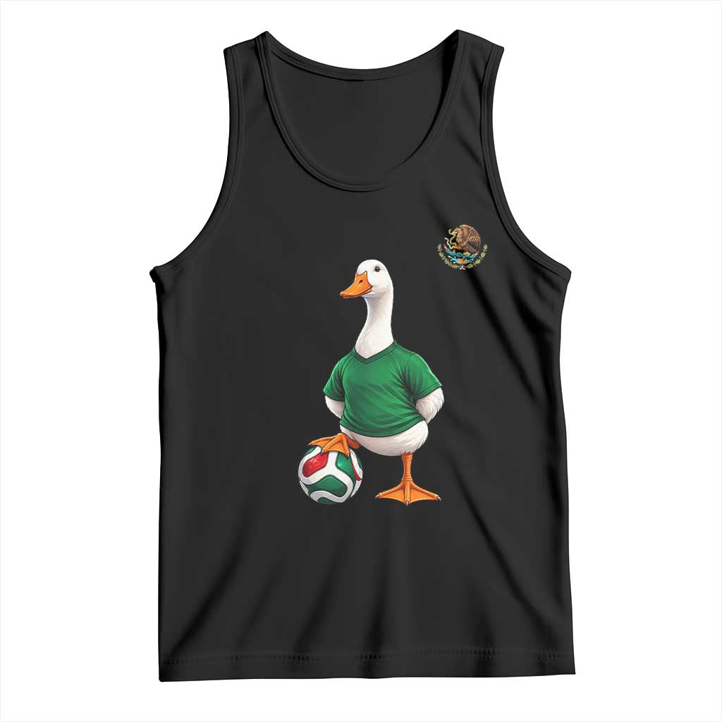 Merlin the Duck Soccer Player Mexico Fans Tank Top Mexican Sports Futbol Lovers Viral Animal in Green Jersey Graphic