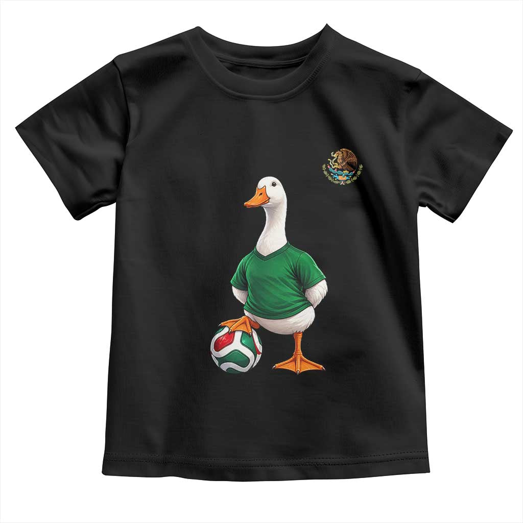 Merlin the Duck Soccer Player Mexico Fans Toddler T Shirt Mexican Sports Futbol Lovers Viral Animal in Green Jersey Graphic