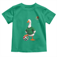 Merlin the Duck Soccer Player Mexico Fans Toddler T Shirt Mexican Sports Futbol Lovers Viral Animal in Green Jersey Graphic