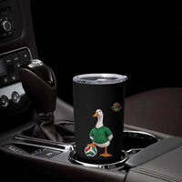 Merlin the Duck Soccer Player Mexico Fans Tumbler Cup Mexican Sports Futbol Lovers Viral Animal in Green Jersey Graphic