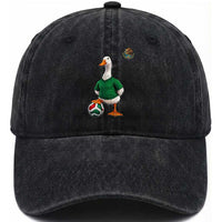 Merlin the Duck Soccer Player Mexico Fans Washed Cotton Baseball Cap Mexican Sports Futbol Lovers Viral Animal in Green Jersey Graphic