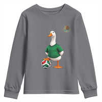Merlin the Duck Soccer Player Mexico Fans Youth Sweatshirt Mexican Sports Futbol Lovers Viral Animal in Green Jersey Graphic