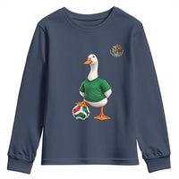 Merlin the Duck Soccer Player Mexico Fans Youth Sweatshirt Mexican Sports Futbol Lovers Viral Animal in Green Jersey Graphic