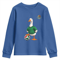 Merlin the Duck Soccer Player Mexico Fans Youth Sweatshirt Mexican Sports Futbol Lovers Viral Animal in Green Jersey Graphic