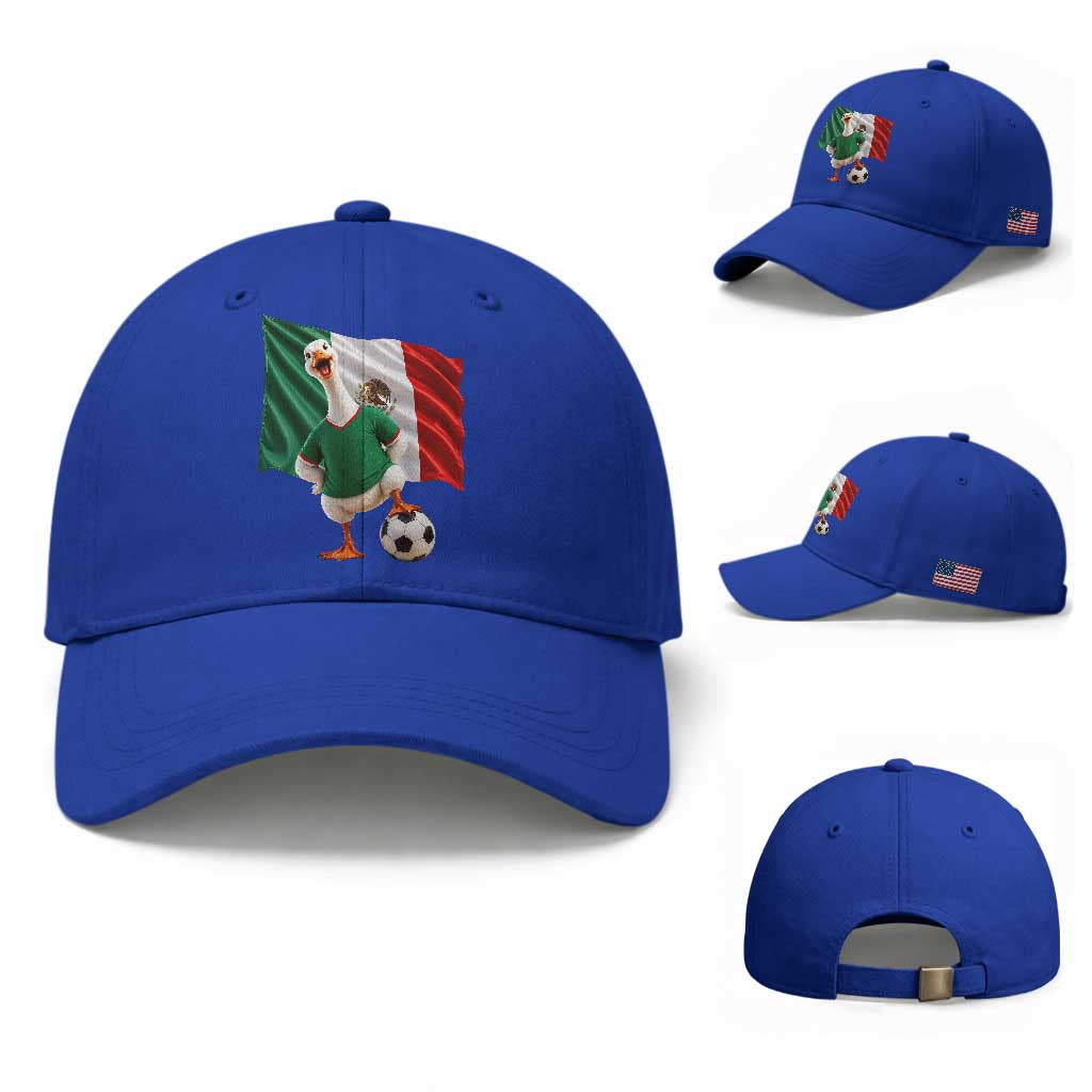 Funny Screaming Merlin the Duck Baseball Cap Mexico Soccer Flag Football Fans