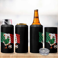 Funny Screaming Merlin the Duck 4 in 1 Can Cooler Tumbler Mexico Soccer Flag Football Fans