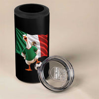 Funny Screaming Merlin the Duck 4 in 1 Can Cooler Tumbler Mexico Soccer Flag Football Fans