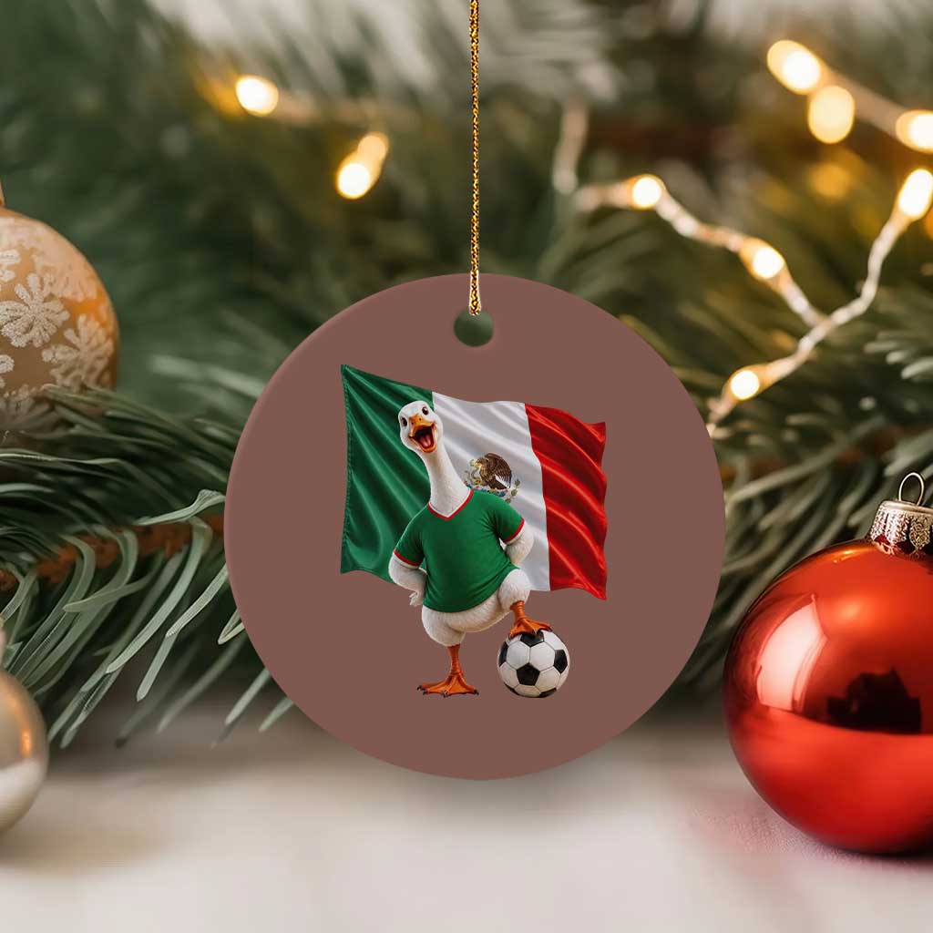 Funny Screaming Merlin the Duck Ceramic Ornament Mexico Soccer Flag Football Fans