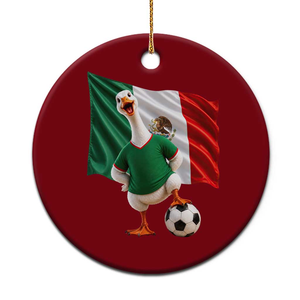 Funny Screaming Merlin the Duck Ceramic Ornament Mexico Soccer Flag Football Fans