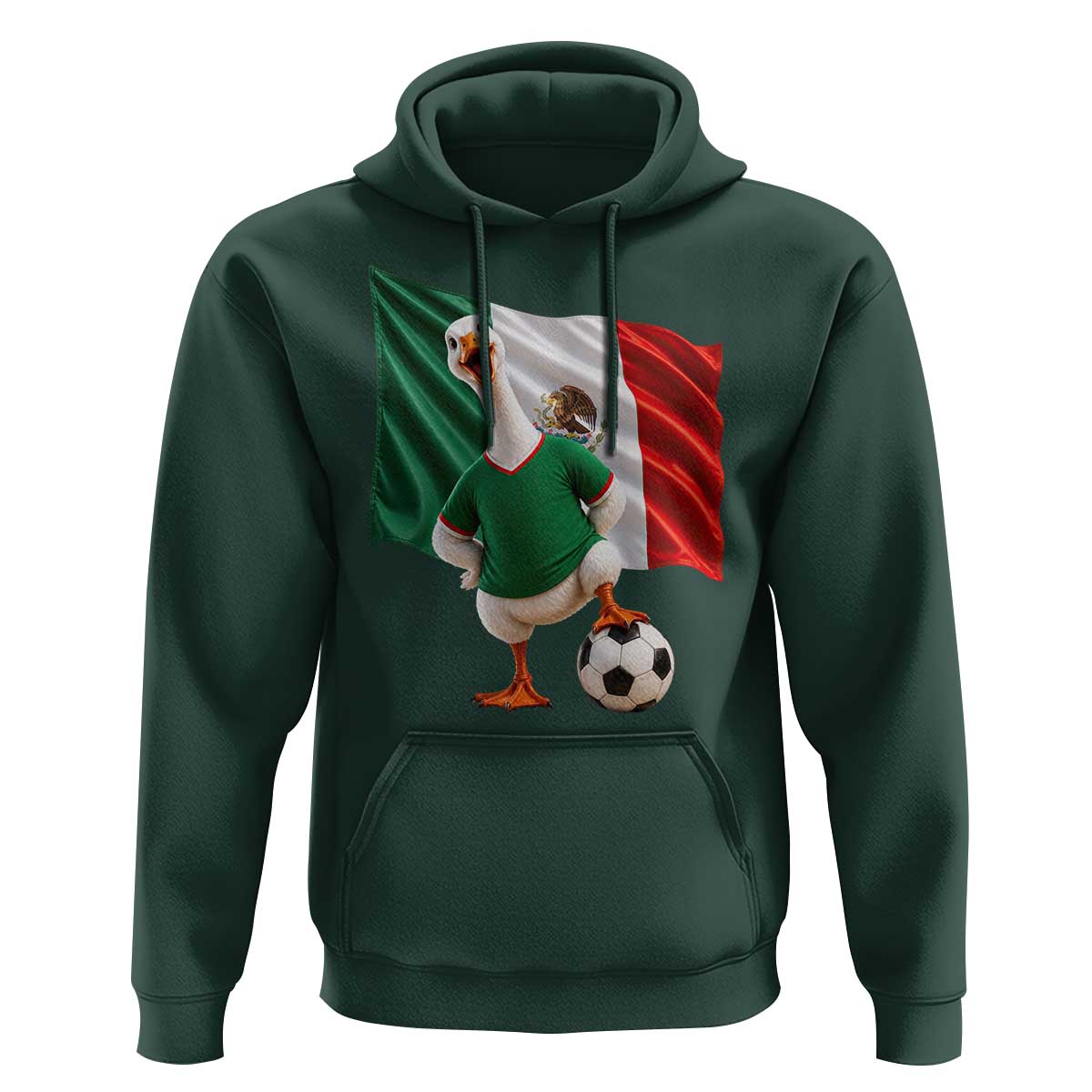 Funny Screaming Merlin the Duck Hoodie Mexico Soccer Flag Football Fans