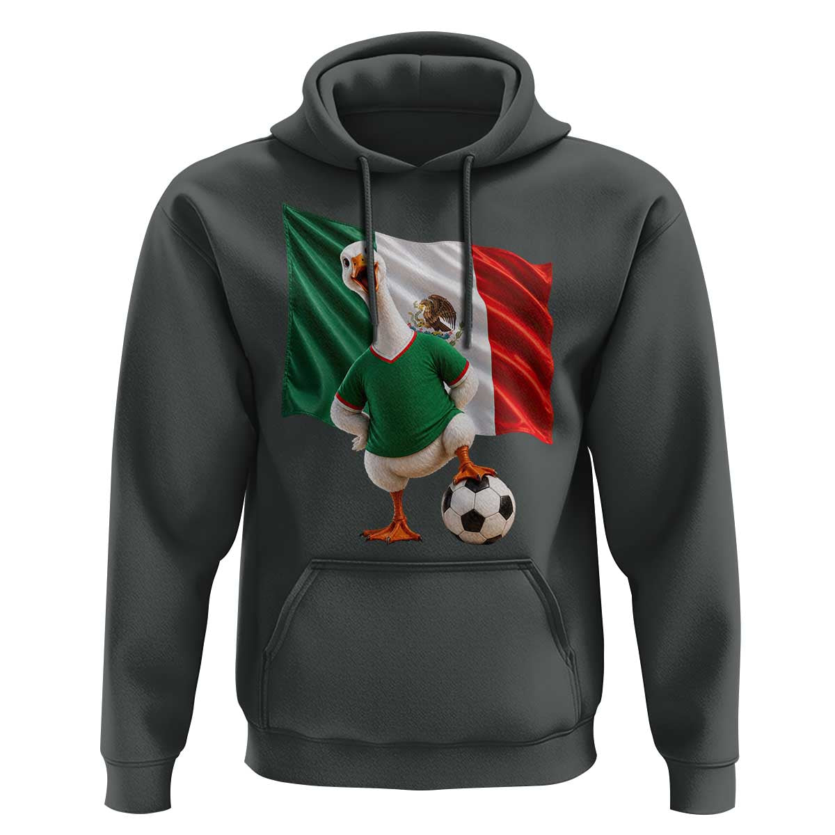 Funny Screaming Merlin the Duck Hoodie Mexico Soccer Flag Football Fans