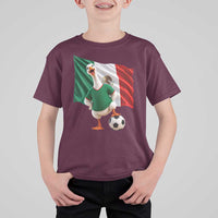 Funny Screaming Merlin the Duck T Shirt For Kid Mexico Soccer Flag Football Fans