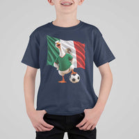 Funny Screaming Merlin the Duck T Shirt For Kid Mexico Soccer Flag Football Fans