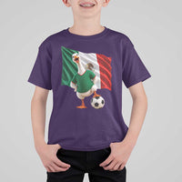 Funny Screaming Merlin the Duck T Shirt For Kid Mexico Soccer Flag Football Fans
