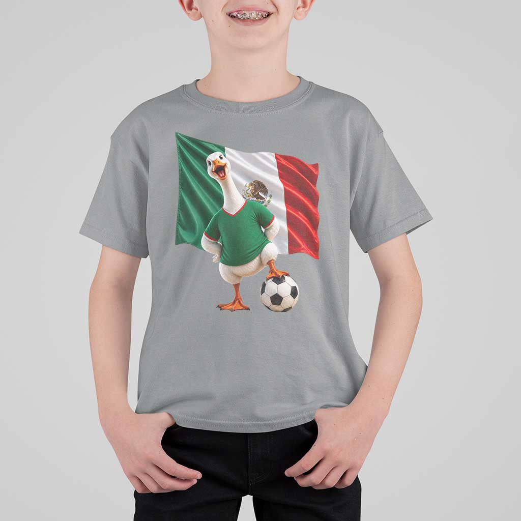 Funny Screaming Merlin the Duck T Shirt For Kid Mexico Soccer Flag Football Fans