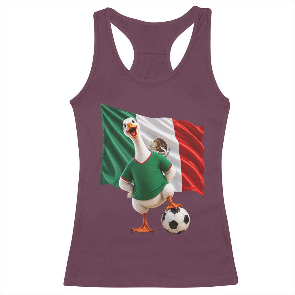 Funny Screaming Merlin the Duck Racerback Tank Top Mexico Soccer Flag Football Fans