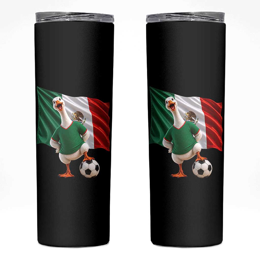 Funny Screaming Merlin the Duck Skinny Tumbler Mexico Soccer Flag Football Fans
