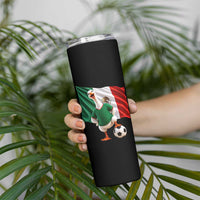 Funny Screaming Merlin the Duck Skinny Tumbler Mexico Soccer Flag Football Fans