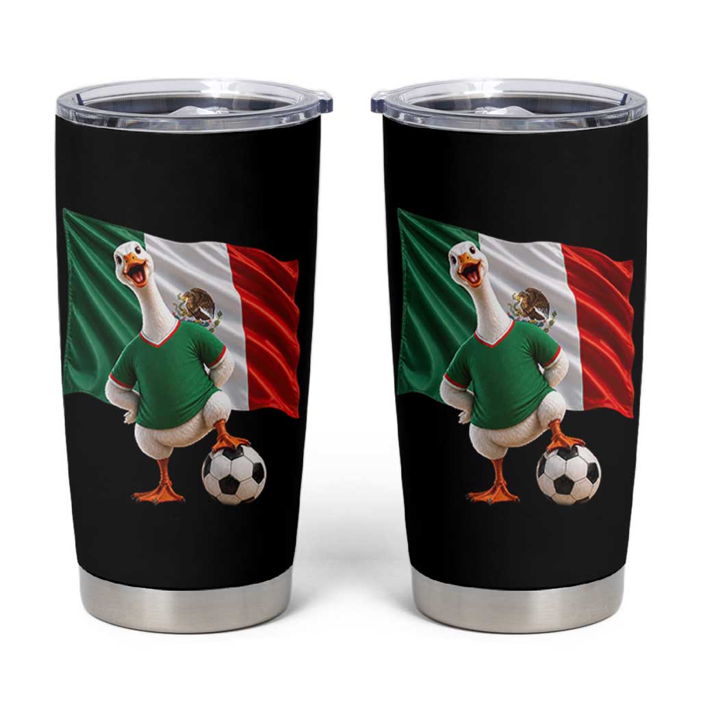 Funny Screaming Merlin the Duck Tumbler Cup Mexico Soccer Flag Football Fans