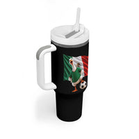 Funny Screaming Merlin the Duck Tumbler With Handle Mexico Soccer Flag Football Fans
